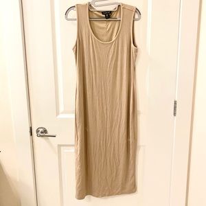 Bodycon Midi Dress in Beige